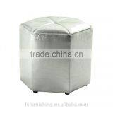 JR-01 Modern Contemporary White Color Genuine Leather Crystal Tufted Leisure Neoclassic Stools Ottoman Chair thumbnail-1