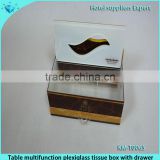 Table multifunction plexiglass display box with drawer