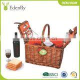Nice Camping Food Drink Willow Picnic Basket for Sale With Cooler thumbnail-1