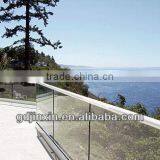 Glass Railing With Slot Channep Pipe And Tempered Glass Panels thumbnail-2