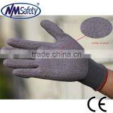 NMSAFETY13 Gauge Grey Palm Knit Work Gloves/Crinkle Latex Coated Glove/Latex Garden Glove thumbnail-2