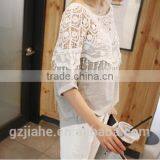 Plus Size 2015 Summer Casual Blusas Women Fashion Clothing Black Gray Girls Lace Blouses Dress Woman Roupas Shirts thumbnail-3