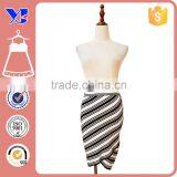 Plus Size Fashion Elegant Casual Slim Bodycon Women Stripe Knitted Wrap Skirt thumbnail-1