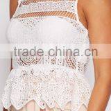 Summer Fashion Clothes Lace Crochet Women Tops Sleeveless Beachwear Sexy Tops thumbnail-6