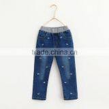 Cartoon Printed Tassel Casual Denim Trousers for Kids Girl thumbnail-4