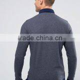 Logo Long Sleeve Chest Pocket Button Placket Contrast Trims Dark Grey Men's 75% Cotton 25% Polyester 200g Casual Polo Tshirt thumbnail-2