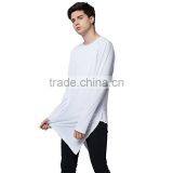 Wholesale Mens Custom Fashion Tee Shirt Extended Longline T Shirt thumbnail-2