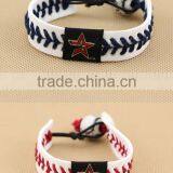 U.S. Major League Baseball Leather Braided Bracelet, Baseball Sports Leather Bracelet,custom Logo Leather Bracelet for Promotion thumbnail-1