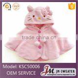 Latest 100%cotton Design Kids Cartoon Cape With Hood Coat White Baby Girls Cloak Coat thumbnail-3