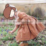 Beautiful Kids Model Dresses Ruffle Dress Children Long Sleeve Linen Design thumbnail-3