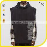 2017 Custom New Design Mens Plain Lightweight Sleeveless Hoodie thumbnail-1