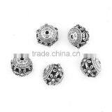 Zinc Based Alloy Spacer Beads Round Antique Silver Flower thumbnail-3