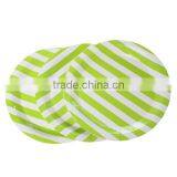 Green Stripe Pattern Round Paper Food Plates 23.0cm thumbnail-1