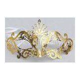 Gift Prom Metal Venetian Masks , Gold Venetian Laser Cut Masks