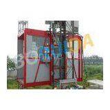 Red Construction Material Hoist Single Cage , Electric Ladder Lift thumbnail-1