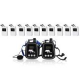High quality digital wireless audio tour guide package(2 pc transmitter+10 pc receivers+Chargers+Acessories)