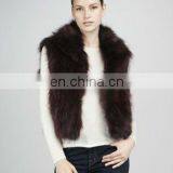 3146# Cropped Raccoon Dog Fur Vest thumbnail-1