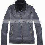 2015 Lastest Fashion Mens Stylish Warm Lamb Nappa Leather Jacket thumbnail-1