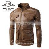 2016 New Style Stand-up Collar Faxu Leather Jacket For Men thumbnail-1