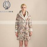 Floral Prints Fur Overcoat High Standard Sheep Fur And Skin Garment Women' s Winter Double Face Fur Coat thumbnail-1