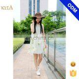 Women Sleeveless Embroidery Flower Chiffon Dress thumbnail-1