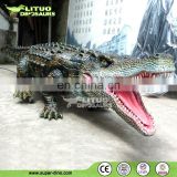 Outdoor Sculpture Life Size Fiberglass Resin Crocodile for Sale