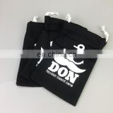custom logo cheap cotton shoe bag packaging drawstring bags with two strings