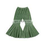 Latest New Fashion Velvet Dark Blue Bell Bottom Flare Out Pants Wholesale Price thumbnail-4