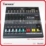 YARMEE hot selling 8 channels Mono and 8 channels mic input digital audio mixer console