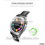 X10 Round Screen Leather Band Waterproof Bluetooth Smart Watch With Heart Rate Monitor X10 Smart Watch. thumbnail-5