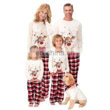 Wholesale Custom Print Adult Children Cotton Couple Women Pants Family Christmas Pajamas Sets thumbnail-1