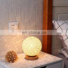 Unique Rattan Round Hemp Ball Table Lamp,Rattan Table Lamp Decorative Kid's Room Vietnam Manufacturer thumbnail-4