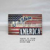 Wave Shape USA Flag Metal Wall Arts thumbnail-1