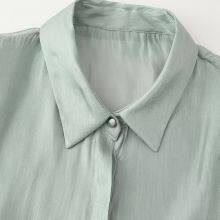 New Style Women's Clothing: Classic Butterfly Knot Embellished Shiny Effect Blouse thumbnail-3