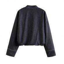 European and American Style Women's Balloon Shaped Denim Pilot Jacket thumbnail-1