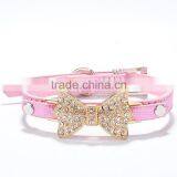 Wholesale Serpentine Pet Collar Diamond Gold Bowknot Pet Collar thumbnail-4
