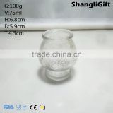 75ml Mini Embossed Glass Candle Jar Clear Candle Holders