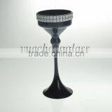 Handmade Tall bling glass candle holders for wedding decoration wholesale