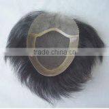 Top Quality Stock Indian Human Hair Swiss Lace Base Mens Toupee thumbnail-5