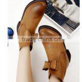 Cute Young Girls Bowknot Lustrascarpe Colore Brown Hiking 2.5cm Boots thumbnail-2