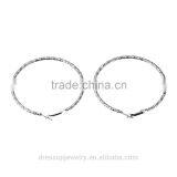 Fashion & Cheap Jewelry South Africa Style Silver Plating Hammering Effect Hoop Earrings Without Stone thumbnail-1