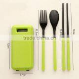 Practical 3 Pieces Pack Green Plastic Kitchenware Kid's Flatware Sets thumbnail-6