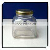 Square Glass Food Storage Honey Jar With Metal Lid DH370 thumbnail-1