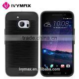 Companies Looking for Distributors Impact Resistant Brushed Metal Texture Hybrid Dual Layer Case Cover for HTC M10 Mobile Phone