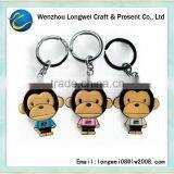 Fresh Design Soft Pvc Various Colors Cute Monkey Flashlight Keychain