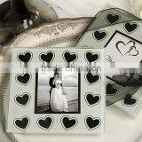 Square Wedding Favor Photo Frame Heart Design Glass Cup Coaster thumbnail-1