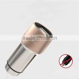 Factory Price Mini USB Car Charger Smart Metal 2.1 A +1.5A Car Charger For IPhone 6 6 plus 5S 5C 5 4 4G 3G Car Charger