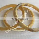 Buffalo horn bangle, natural horn vein color, rounded shape