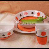 Dots Design Stoneware Tableware Made in China 16pcs Ceramic Dinnerware and Stoneware Dinner Set thumbnail-5