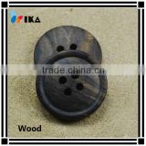 decorative hole round wooden sewing button for shirt